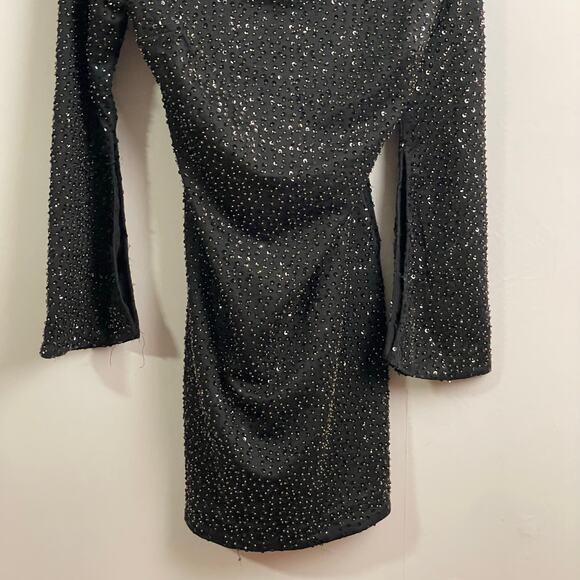 Altar’d State M long sleeve black mini dress cocktail evening sequin party goth - Picture 7 of 7